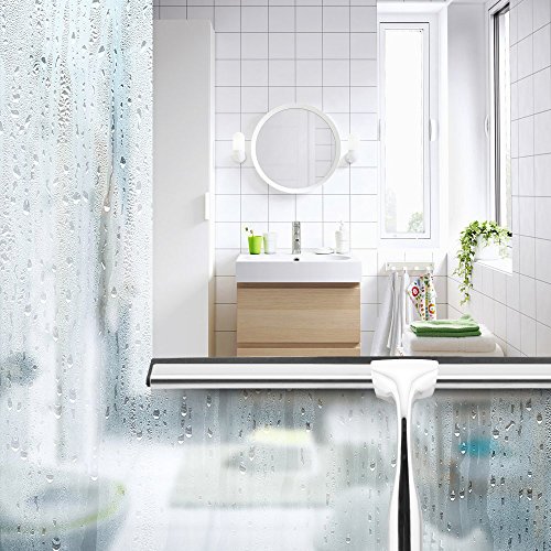 JTDEAL Edelstahl Duschabzieher, Duschwischer, Badezimmerwischer mit Wandaufhänger für Spiegel, Fenster Glas - 3