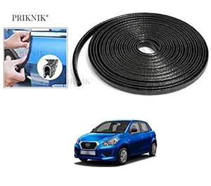 PRIKNIK Car U Shape Edge Trim Rubber Strip Seal Protector Car Door Edge Guards (16 ft/5 m, Black) Compatible with Datsun Go