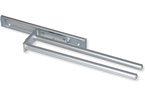 Emuca Wysuwany wieszak na ręczniki, 2 ramiona, aluminium, anodowany mat, długość 310 mm
