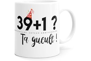 Luigi Collection Mug Anniversaire 40 ans Humour Tasse Message drôle Idée Cadeau Original Rigolo pour Ami Homme Femme Collègue Copain Copine pour Joyeux Anniversaire Quarante Ans Quarantaine.
