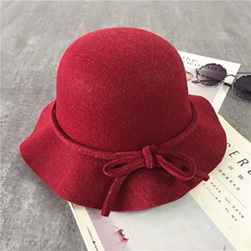 Autumn and Winter Tie Bow Hat Retro Lady Wave Side Fisherman Basin Hat Casual Bowler Hat,Gray,All code