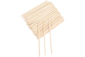 tao pipe 100 Stücke Holz Sticks Doppelseitig Nail Art Multifunktional Nagelhautschieber Orange Wood Sticks Cuticle Pusher Remover Pedicure Manicure Tool Pediküre Werkzeug