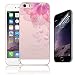 Produktbild iPhone 5S Silikon Hülle,iPhone SE Hülle,Sunroyal TPU Case Schutzhülle Silikon Crystal Kirstall Clear Case Durchsichtig,Rot Blume Malerei Muster Transparent Weichem Silikon Schutzhülle Handy Gürtel Tasche Schutzhülle Hülle Case Cover Fall-Abdeckung Etui TPU Bumper Kratzfeste Scratch-Resistant Schale für iPhone 5S/5/SE