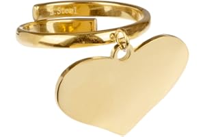 Colours & Beauty Bague Pendentif Femme Avec Pendentifs | Bagues Femme Réglables Avec Pendentif En Acier | Bague Personnalisable