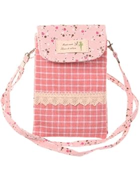 KISS GOLD (TM) Mini Handytasche Geldbeutel mit Kattun und abnehmbarem Umhängeriemchen