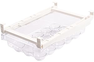 Nivofu Kühlschrank Organizer Schublade Ausziehbar, 3382ml PET Kühlschrank Schubladenbox Aufbewahrungsboxen, Gemüsebox Kühlschrank, Durchsichtig Schubladenorganizer mit Griff für Eier, Obst (B)