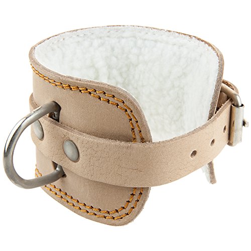 C.P. Sports Zughilfen Fußschlaufe Leder Gepolstert, Natur, Kabelzugturm, Kraftstation extra weiche Polsterung - 2