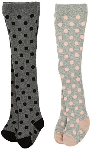 MiniMize Baby-Girls MMDOT Set of 2 Tights, Light Grey Melange, 3-6 Months (Manufacturer Size:68/74)