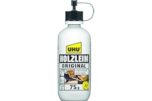UHU Holzleim Original Flasche, Universeller Weißleim - geeignet für alle üblichen Holzarten und -verklebungen, 75g