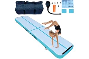 JOWY COLCHONETA AIRTRACK INFLABLE | Bomba Incluida | Gimnasia + Yoga + Entrenamiento En Casa | Amortiguación Extra, Impermeable y Portátil | Uso Interior/Exterior Niños Adultos y Atletas