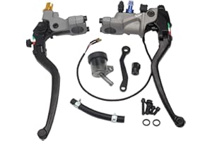 Veciado Motorrad Hebel Bremse Kupplung 7/8 Universal Geschmiedeter Aluminium Hydraulischer Haupt Bremse Zylinder für Cafe