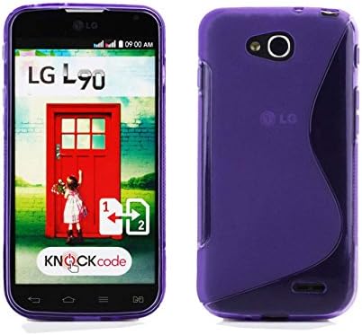 LG L90 Case, Ordica UK®, LG L90 Silicone Case Cover Soft TPU Case Skin Design [ S Line Case] Purple Protective Antishock