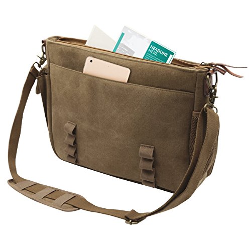 MOSISO  bis zu 15 6 Zoll  Unisex Vintage Canvas Umh  ngetasche Herren Aktentasche Schultertasche Messenger Bag Top Qualit  t Laptoptasche Notebooktasc