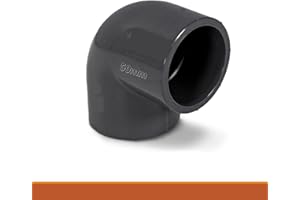 WeltenMarkt 90° PVC-U Angle 50 mm - Adhesive Sleeve for Piping - 16 Bar Pressure Resistant - Grey - Corrosion Resistant & Durable