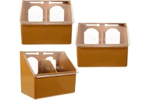 INOOMP 3 Pièces Mangeoire À Pigeons Cage À Oiseaux d'eau Alimentaire Suspendu 2 Trous Compartiment d'alimentation pour Perroquets Boîte d'alimentation pour Poulet Canaris