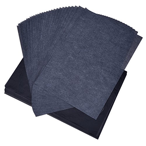 Outus 60 Blatt Carbon Transferpapier Kohlepapier Graphitpapier für Holz, Papier, Leinwand (8,5 x 11 Zoll) - 2
