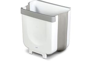 Glad Roomate Poubelle pliable | Poubelle de voyage compacte avec design extensible peu encombrant | Panier à déchets intérieur et extérieur, 7,8 l, blanc