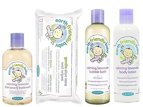 Earth Friendly Baby Lavender Bubble Bath, Shampoo & Body Wash, Wipes & Lotion