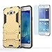 Produktbild Samsung Galaxy J5(2016)/J510F/J5(2016)Duos Hülle + Panzerglas,Silikon TPU+PC Ultra Slim Dual Layer Wasserdicht Shockproof Anti Slip Protection Hardcase,Hochwertig Cool Schutzhüllen Tough Rugged Tasche with Built-in Kickstand schutzhülle für Samsung Galaxy J5(2016)/J510FN 5.2Zoll-[golden]+Panzerglas/Schutzfolie/Displayschutzfolie