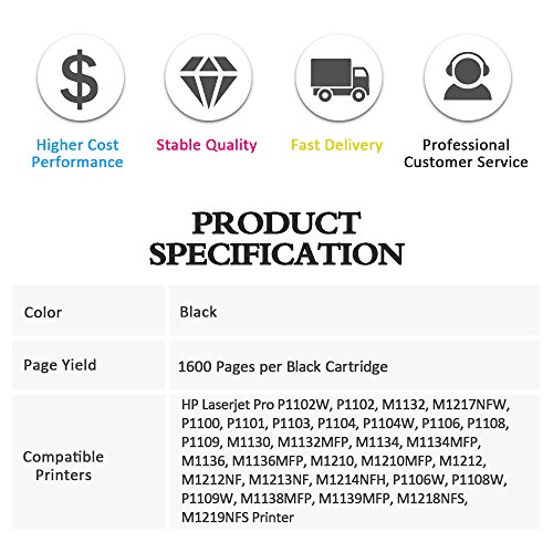 GPC Image Cartuchos de T ner Compatible para HP CE285A 85A 1 Negro para HP Laserjet Pro P1102W P1102 M1132 M1217NFW P1100 P1101 P1103 P1104 P1104W P1106 P1108 P1109 M1130 M1132MFP M1134 M1134MFP M1136 M1136MFP M1210 M1210MFP M1212 M1212NF M1213NF Impresora GPC Image Cartuchos de T ner Compatible para HP CE285A 85A 1 Negro para HP Laserjet Pro P1102W P1102 M1132 M1217NFW P1100 P1101 P1103 P1104 P1104W P1106 P1108 P1109 M1130 M1132MFP M1134 M1134MFP M1136 M1136MFP M1210 M1210MFP M1212 M1212NF M1213NF Impresora