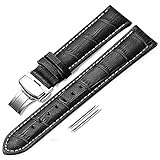 iStrap Uhr Band18mm19mm 20mm 21mm 22mm 24mm Kalbsleder Aligator Muster Armband Ersatz Band Uhrenarmband mit Edelstahl Faltschließe