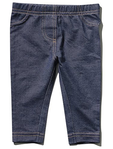 M&Co Baby Girls Full Length Cotton Rich Elasticated Waist Mid Wash Denim Trouser Jeggings Denim 6/9 Mnths