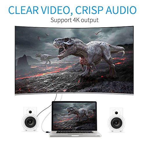 USB C to HDMI, Kimwood 6ft Nylon Braided USB C to HDMI Cable (Thunderbolt 3 Compatible) 4K 60HZ for 2017/2016 Macbook Pro, iMac2017, 2015 Macbook, ChromeBook Pixel, Galaxy S8 and More