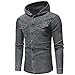 Produktbild Jeanshemd Sannysis Herren Slim Fit Hemden Cowboy-Style Freizeithemd Herbst Winter Langarmhemd Mit Kapuze Knopf Vintage Distressed Denim Hoodie
