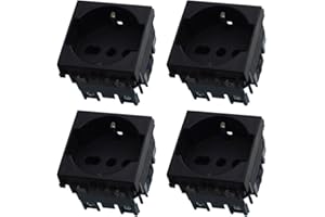 ZOREI 4 Pezzi Presa Schuko 2P+T 16A, Compatibile Con Vimar Arke, Colore Nero