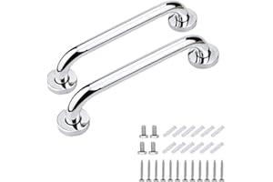 OUKEYI 2 barre di supporto in acciaio inox, per corrimano da bagno, supporto per disabili, per vasca da bagno, per anziani, disabili, finitura lucida (30 cm)