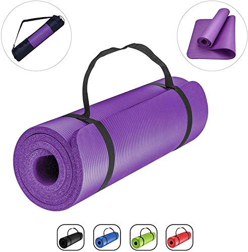ROMIX Tapis Yoga, 15MM Epais Haute Densité Antidérapant Écologique Gymnastique Yoga Mat, Premium Léger Non Toxique Sol Tapis de Exercise pour Gym Fitness Méditation Pilates Sport Camping Voyage