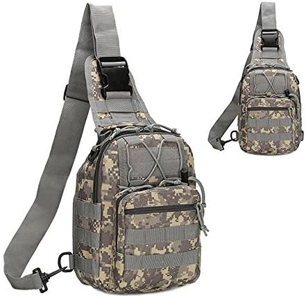 Tekon Lightweight Shoulder Bag/Tactical Assault Small One Strap Sling Molle Backpack/Chest Sling Shoulder Backpacks/Military Shoulder Bag/Sport Packbag/Chest Bag Sling for Cycling, Running, Hiking, Climbing, Travel