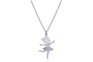 Wanda Plata - Collana con ciondolo a forma di ballerina, per bambine, ragazze e donne, in argento sterling 925, ideale come regalo per la Prima Comunione