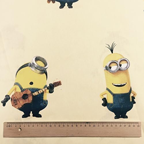 Licensed by Universal Studios – Cream Iconic Minions Novelty Print Premium Grade 100% Cotton Fine Weave Children’s Curtain Bedding Fabric 142 cm Wide – Sold by The Metre