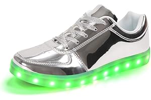 Padgene Herren Damen Leuchtende Blinkende Turnschuhe LED Leuchten Schuhe USB Aufladen Schnürer Schuhe