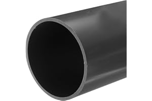 QUARKZMAN Tubo Redondo Rígido de PVC, 101,6 mm de Diámetro Interior, 110 mm de Diámetro Exterior, 20 cm/8 Pulgadas de Largo, Gris Claro, Alto Impacto, Funda de Cable