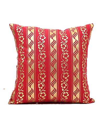 Preisvergleich Produktbild KissenbezugVovotrade Streifen Kissenbezug 45cmx45cm Kissenbezug Baumwolle Leinen Kissenbezug Kissenbezug Gold glänzend Startseite Auto Bett Sofa Dekorative einfach und stylish Kissenbezug Exquisite Home Decor (Rot, 45cm*45cm / 18*18“)