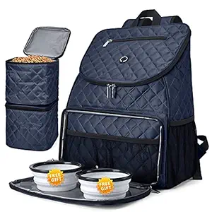 BAGLHER Dog Travel Bag,Airline Approved Pet Supplies Backpack,Dog Travel Backpack with 2 Silicone Collapsible Bowls and 2 Food Baskets.