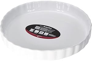 Crealys 512734 Moule à Tarte en Céramique Blanc 28 cm