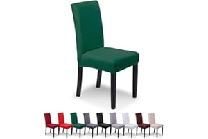 SaintderG® Coprisedie con schienale 6 pezzi, lavabile Estraibile, molto facile da pulire e resistente, coprisedile, moderna sala da pranzo, hotel, arredamento ristorante (foresta oscura, 6 pezzi).