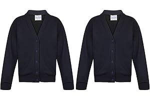 Ace Online Pack Of 2 Girls School Fleece Cardigan Uniform Sweatshirt Uniform Smart School wear Age 2-3 to 13-14