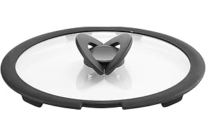 Lagostina Ingenio Induction Coperchio in Vetro e Silicone, Nero e Trasparente, 28 cm