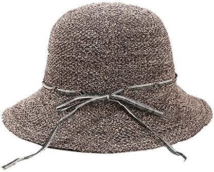Handmade Straw Hat With Cute Vintage Fisherman Hat Hollow Visor Sun Hats Women Waterproof,Brown-M