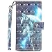 Produktbild Lenovo K6 Note PU Leder Hülle 3D Muster Prägung Case Cover Magnetic Folio Flip Case Leder Wallet Case Etui Silikon Innen, wolf, Sony Xperia XZ1