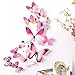 Produktbild DIKHBJWQ 12pcs Aufkleber Wandaufkleber Home Dekorationen 3D Butterfly Rainbow Pink