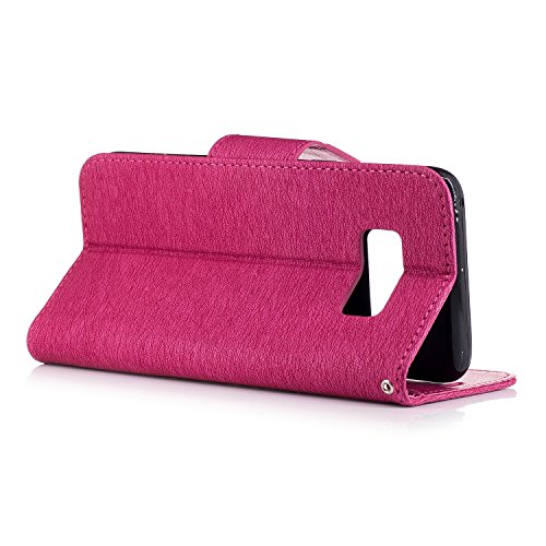 Samsung Galaxy S8 Hülle,Galaxy S8 Case,TOYYM PU Leder Flip Cover Wallet Case Bookstyle Brieftasche Tasche Schale Schutzhülle Vintage Blume Muster mit Standfunktion Karte Halter für Samsung Galaxy S8+1x Touch Pen(Color Random)+1x Staubschutz(Color Random)-Rose - 3