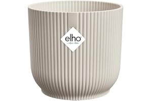 Elho Vibes Fold Round Mini 11 - Macetero por Interior - 100% Plástico Reciclado - Ø 11.1 x H 10.5 cm - Blanco/Blanco Lino