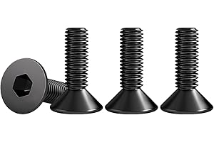 Drenky 25 Pcs Black Socket Screws, M5 Countersunk Bolts 304 Stainless Steel Rustproof Screws M5 X 12mm Flat Head Hex Socket Cap Screws DIN 7991 / ISO 10642 Fully Thread Machine Screws