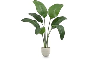 MAIA SHOP Uccello del Paradiso artificiale 120 cm, pianta finta da interno Strelitzia decorativa, albero realistico per casa ufficio hotel