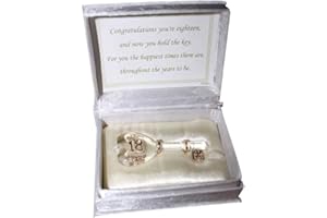 Parmy 18th and 21st Glass Key for Birthday Gift, Special Keepsake Present and as Decoration Accessories with a Sweet Note in Beautiful Box (18th Key)